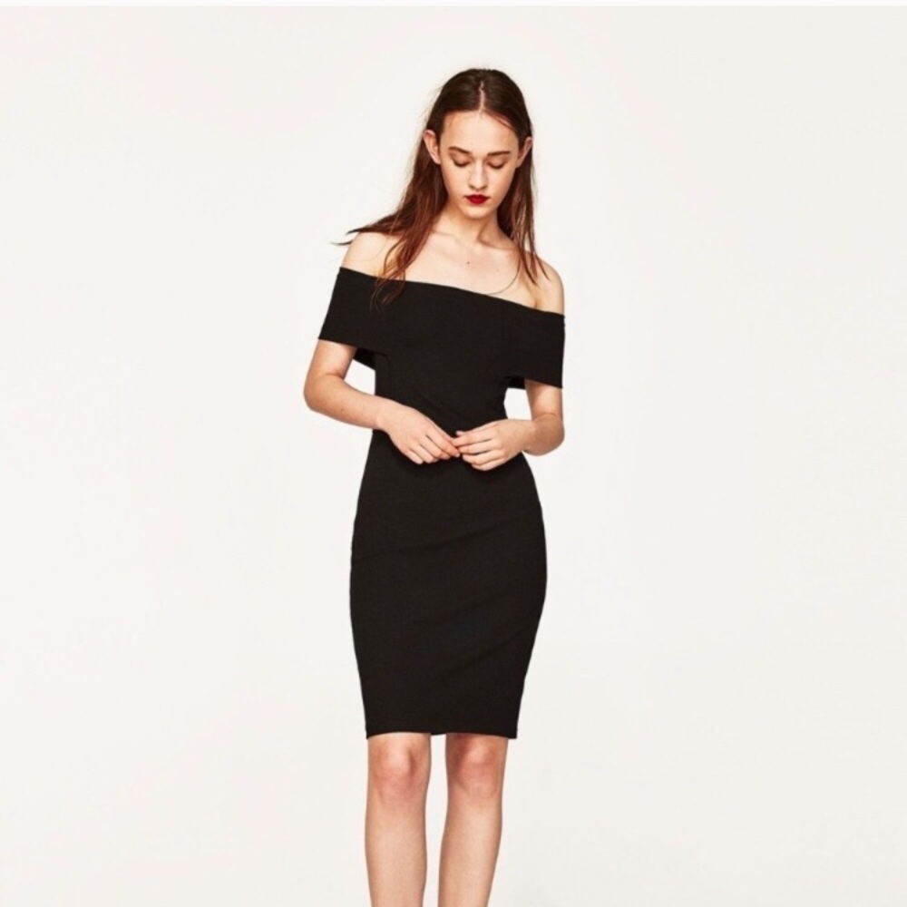 NWOT Zara Off-Shoulder Bardot Cocktail Dress - Picture 1 of 4